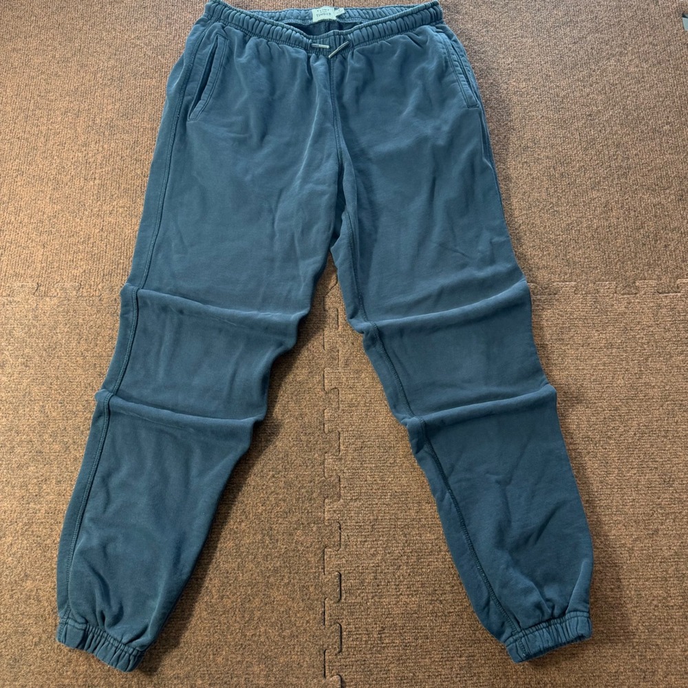 Flint and Tinder Mens Garment Dyed Jogger Sweatpants Blue Gray Size Small